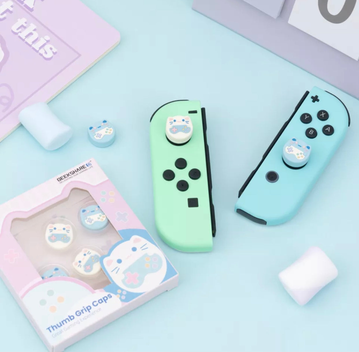 Gaming cat thumb grip caps