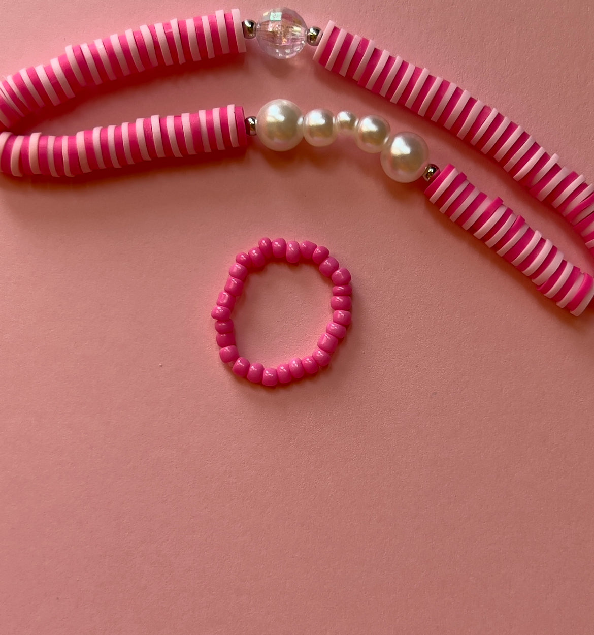 Barbie beads and pearls rings