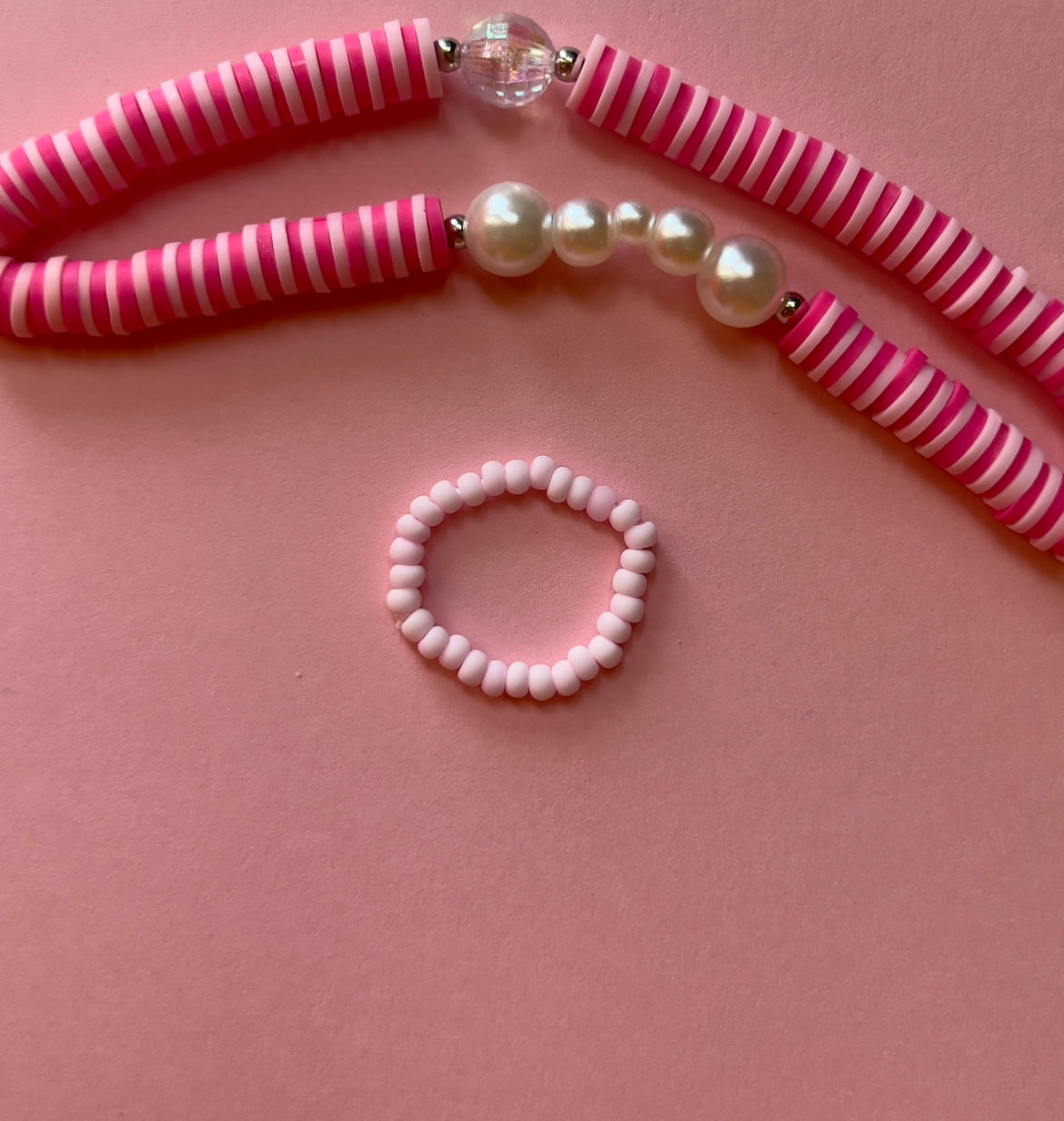 Barbie beads and pearls rings