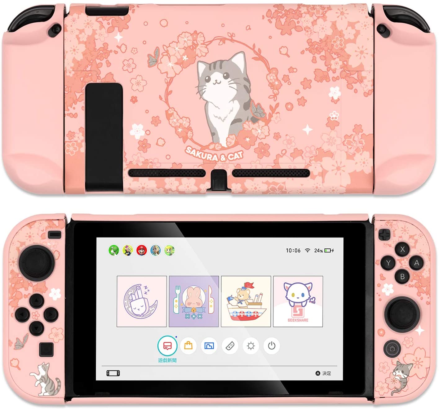 Sakura Cat Case Cover